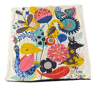 Good Things Will Come By Helen Dardik Whimsical Floral Animal Pillow Cover Sham